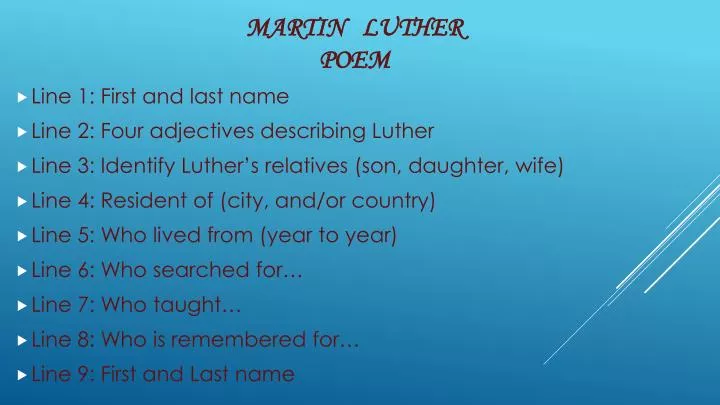 martin luther poem