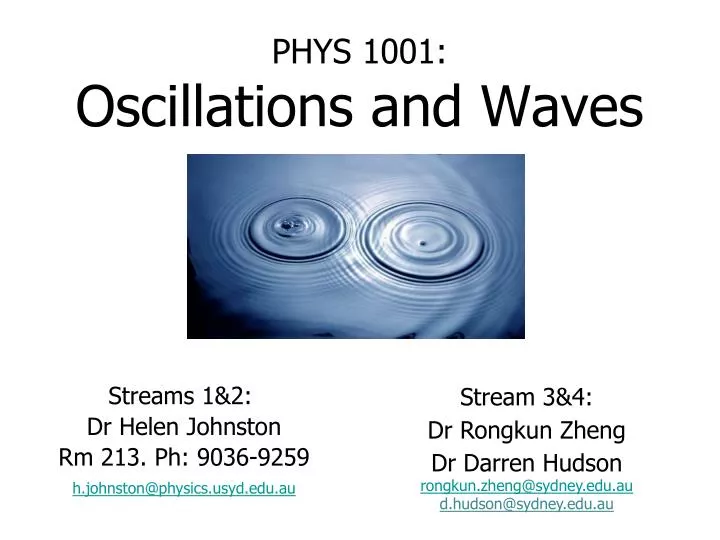 phys 1001 oscillations and waves