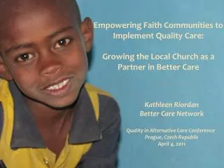 Empowering Faith Communities to Implement Quality Care: