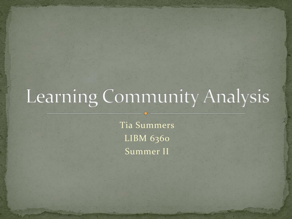 PPT - Learning Community Analysis PowerPoint Presentation, free ...