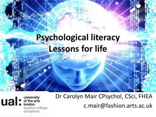 Psychological literacy Lessons for life