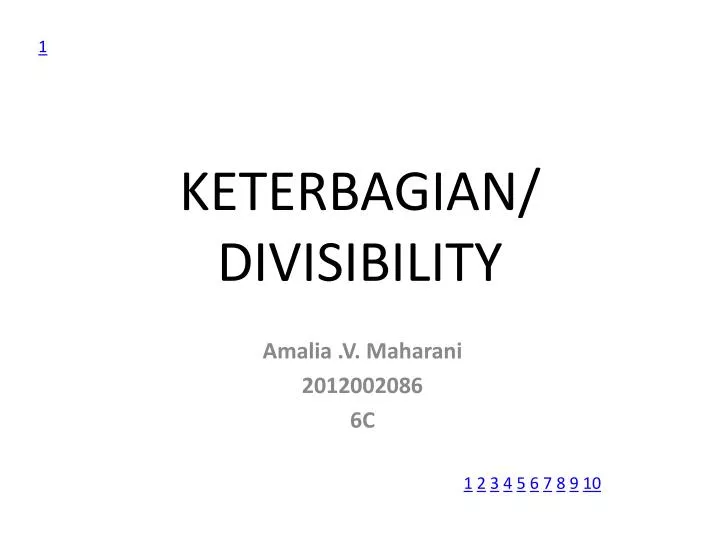 keterbagian divisibility