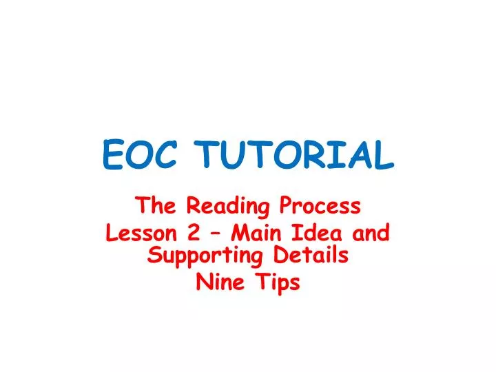eoc tutorial