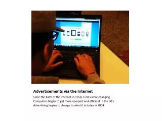 Advertisements via the Internet