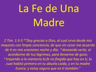 la fe de una madre