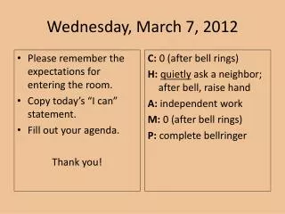 Wednesday, March 7, 2012