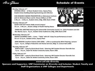 At-a-Glance Schedule of Events