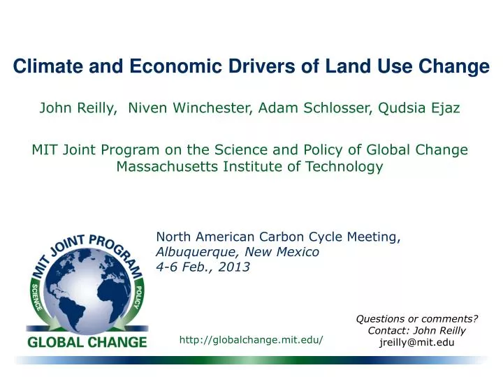 climate and economic drivers of land use change