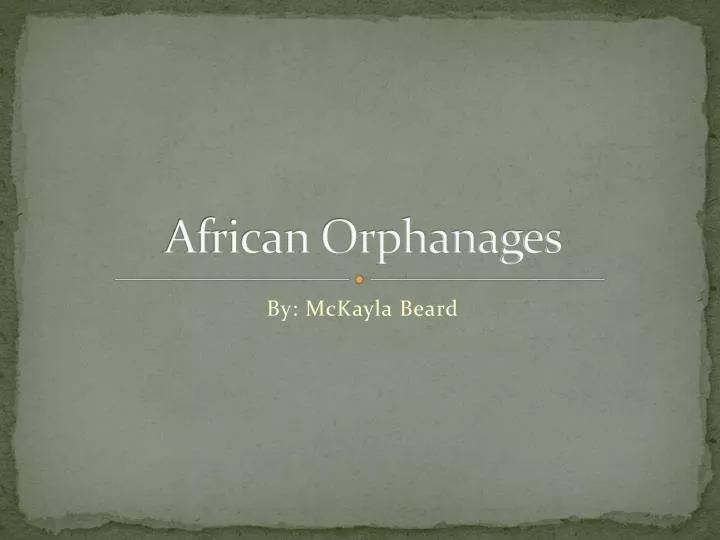 african orphanages