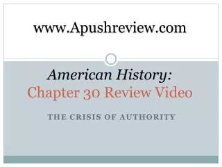 American History: Chapter 30 Review Video