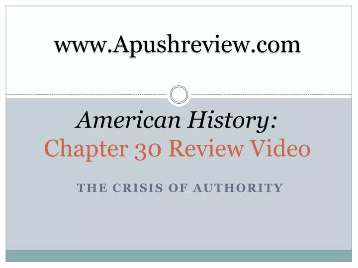 american history chapter 30 review video