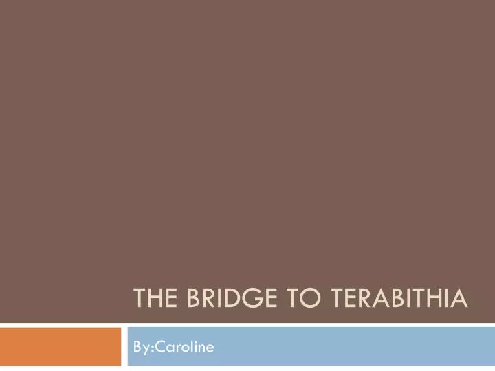 the bridge to terabithia