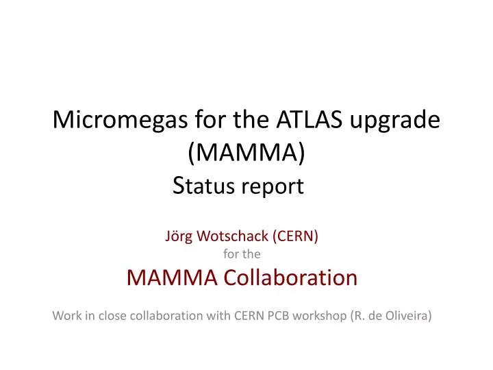 m icromegas for the atlas upgrade mamma s tatus report