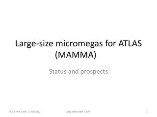 Large-size micromegas for ATLAS (MAMMA)