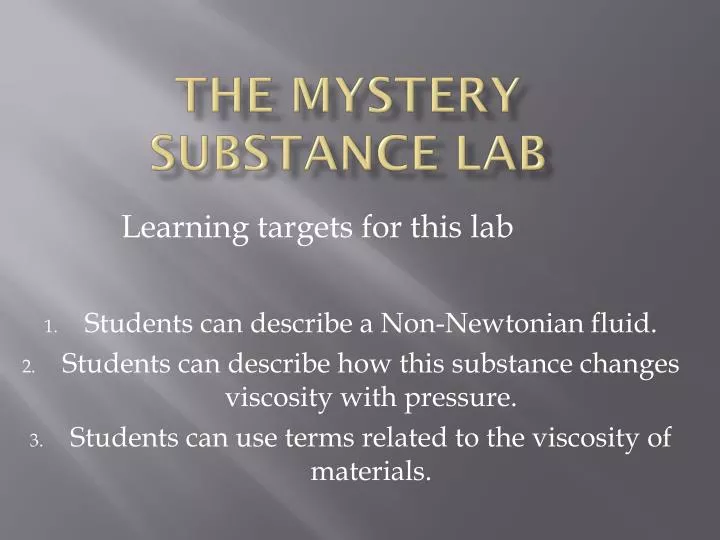 the mystery substance lab