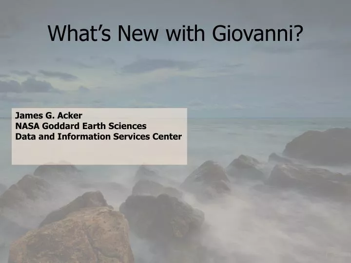 what s new with giovanni
