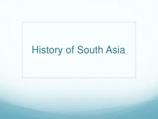 History of South Asia