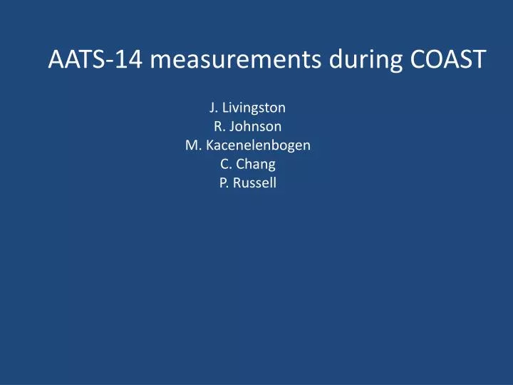 aats 14 measurements during coast