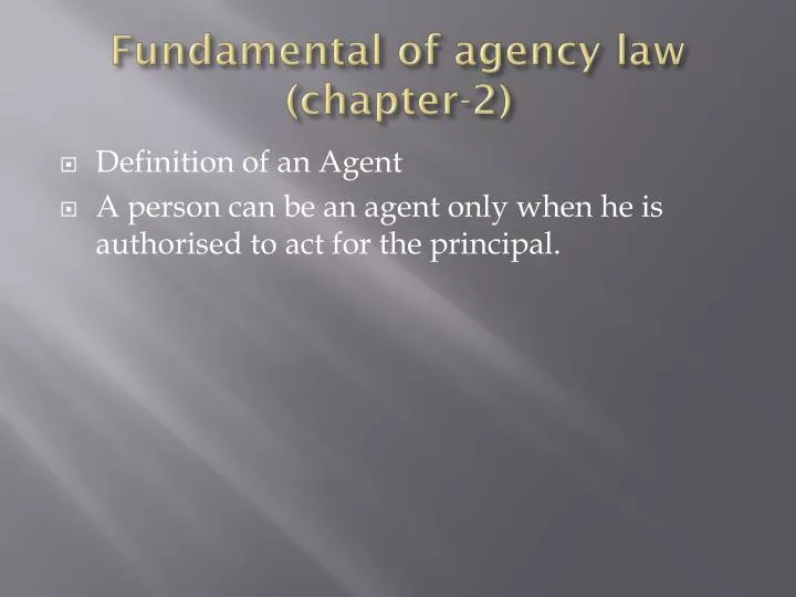 fundamental of agency law chapter 2