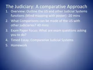 The Judiciary: A comparative Approach