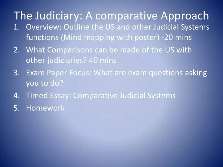 the judiciary a comparative approach