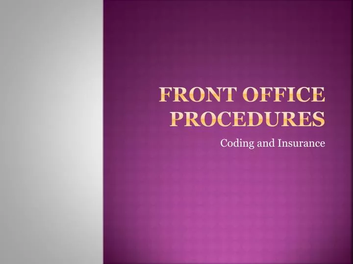 front office procedures