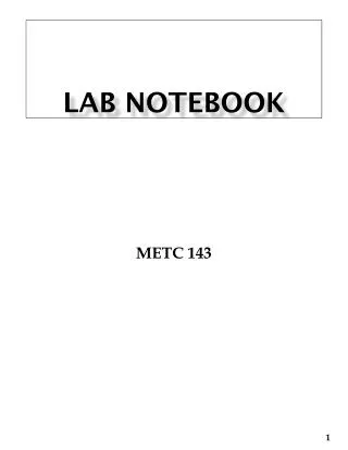 Lab NoteBOOK