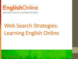 Web Search Strategies: Learning English Online