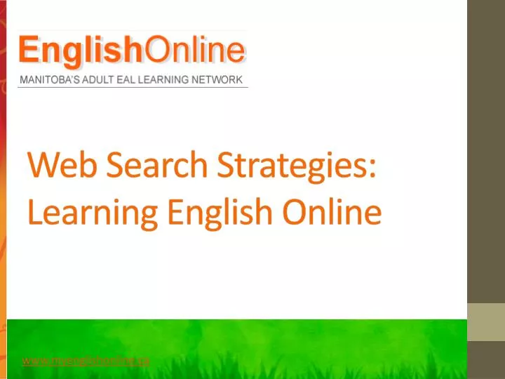 web search strategies learning english online