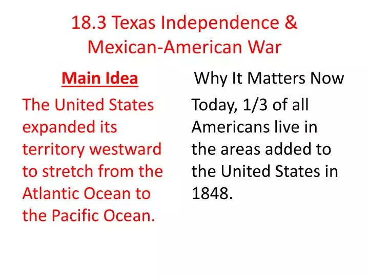 18 3 texas independence mexican american war