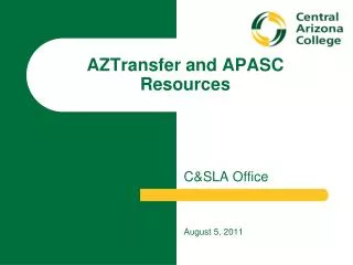 AZTransfer and APASC Resources