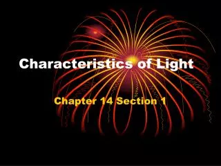 Characteristics of Light