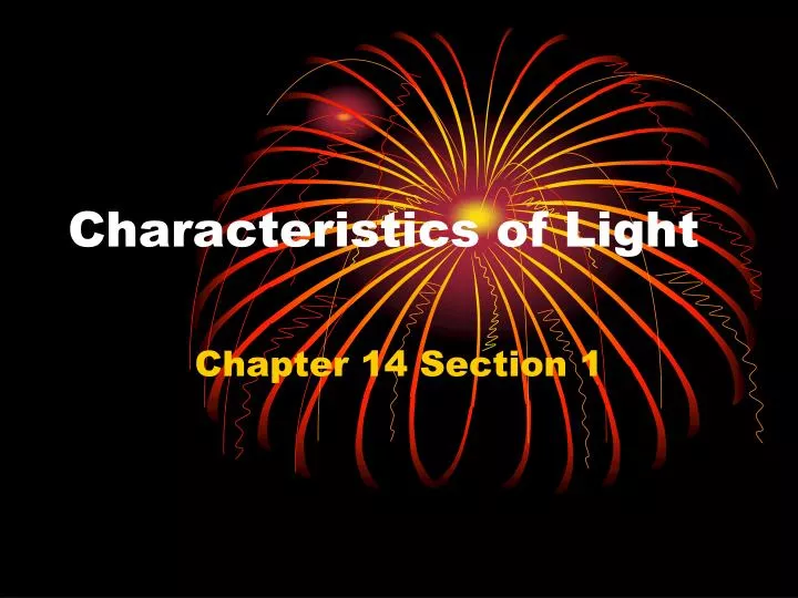 characteristics of light