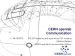 CERN openlab Communication - slide 1