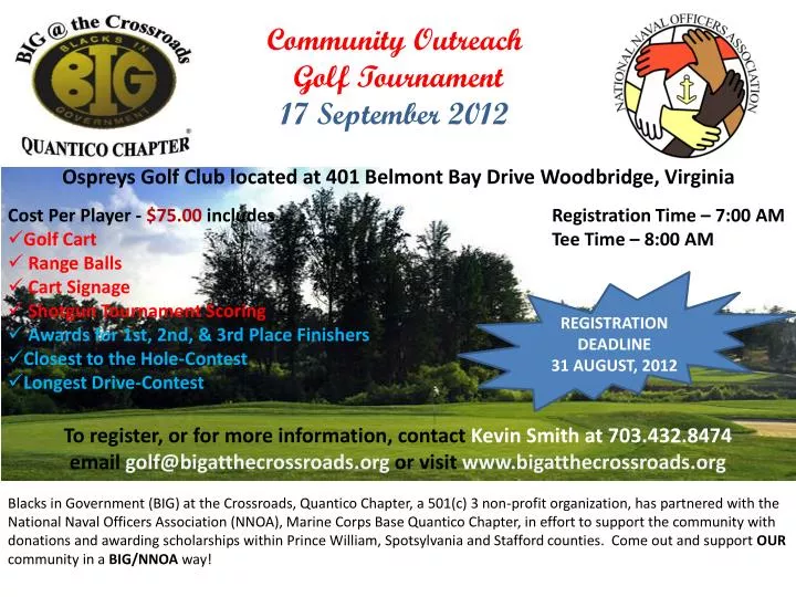 community outreach golf tournament 17 september 2012