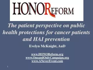 The patient perspective on public health protections for cancer patients and HAI prevention