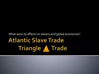 Atlantic Slave Trade Triangle Trade
