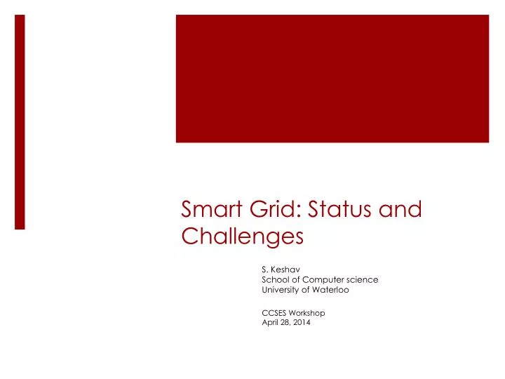 smart grid status and challenges