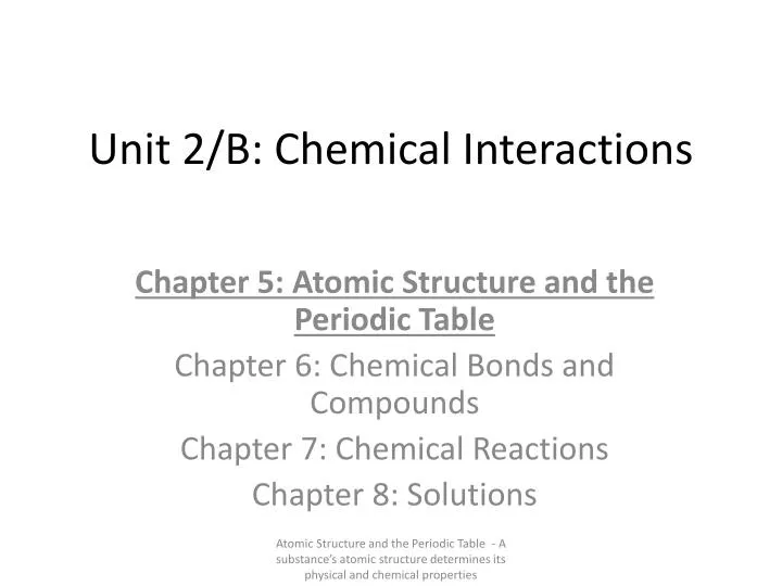 unit 2 b chemical interactions