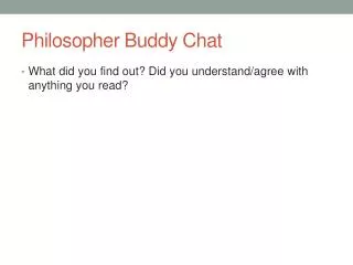 Philosopher Buddy Chat