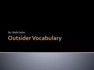 Outsider Vocabulary