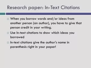 research paper in text citations