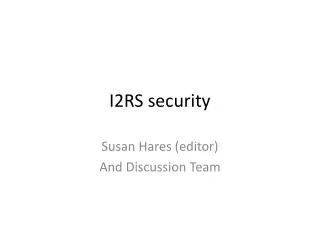 I2RS security