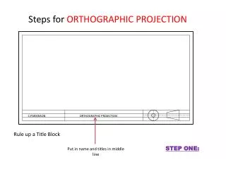 Steps for ORTHOGRAPHIC PROJECTION