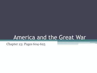 America and the Great War