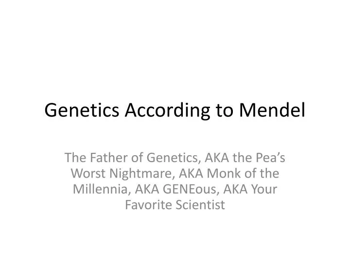 genetics according to mendel