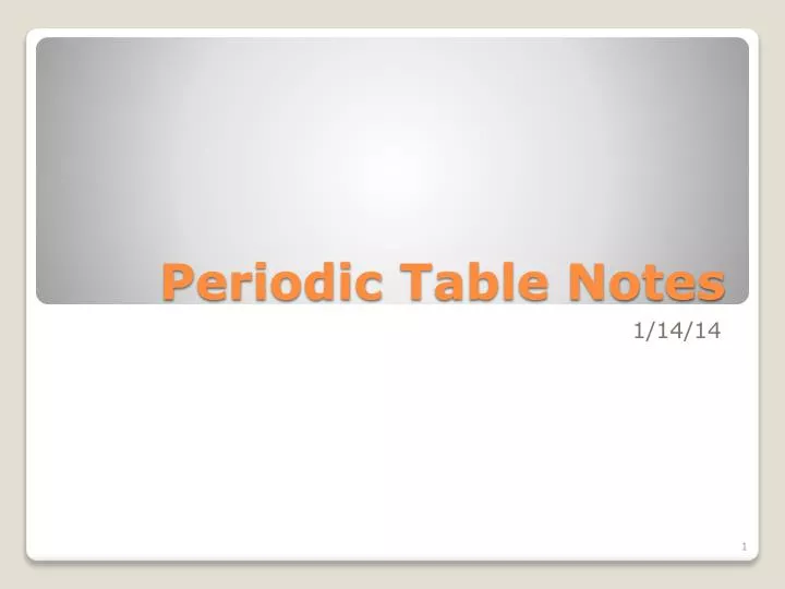 periodic table notes