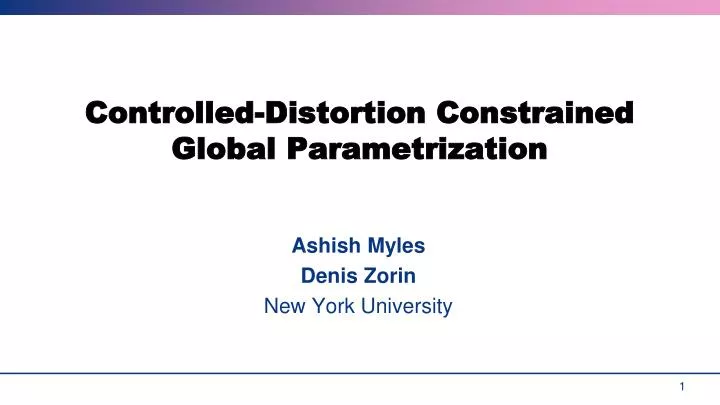 controlled distortion constrained global parametrization