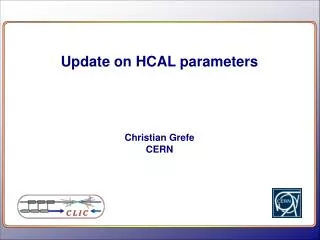 Update on HCAL parameters