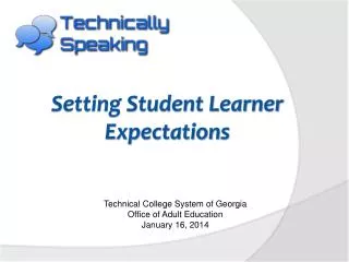 Setting Student Learner Expectations